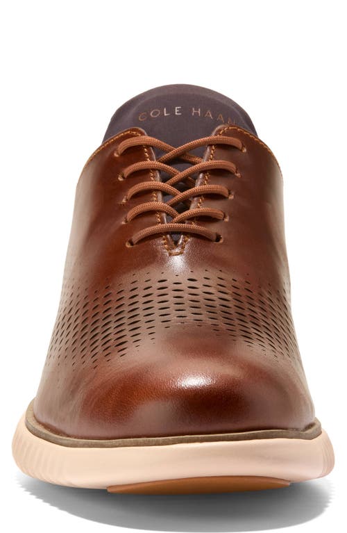 Shop Cole Haan 2.zerogrand Laser Wing Derby In Acorn/sesame