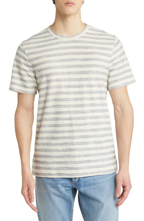 Jacquard Stripe T-Shirt in Navy Jacquard
