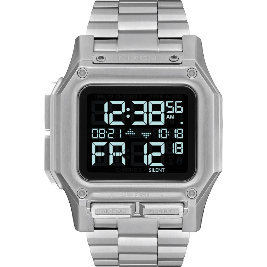 Nixon Regulus Digital Bracelet Watch, 46mm In Metallic