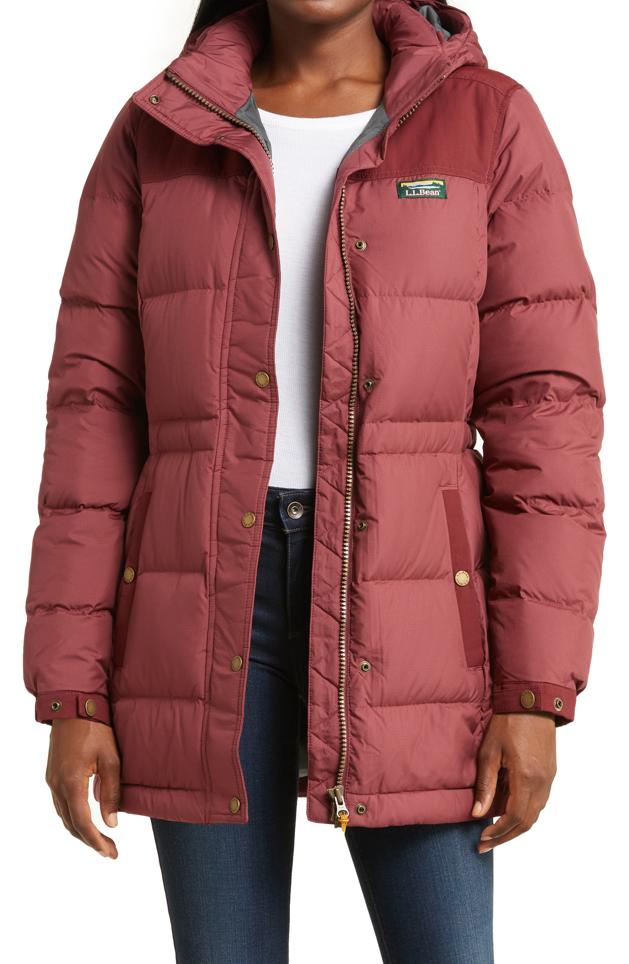 L.L.Bean Mountain Classic 650 Fill Power Down Parka in Burgundy