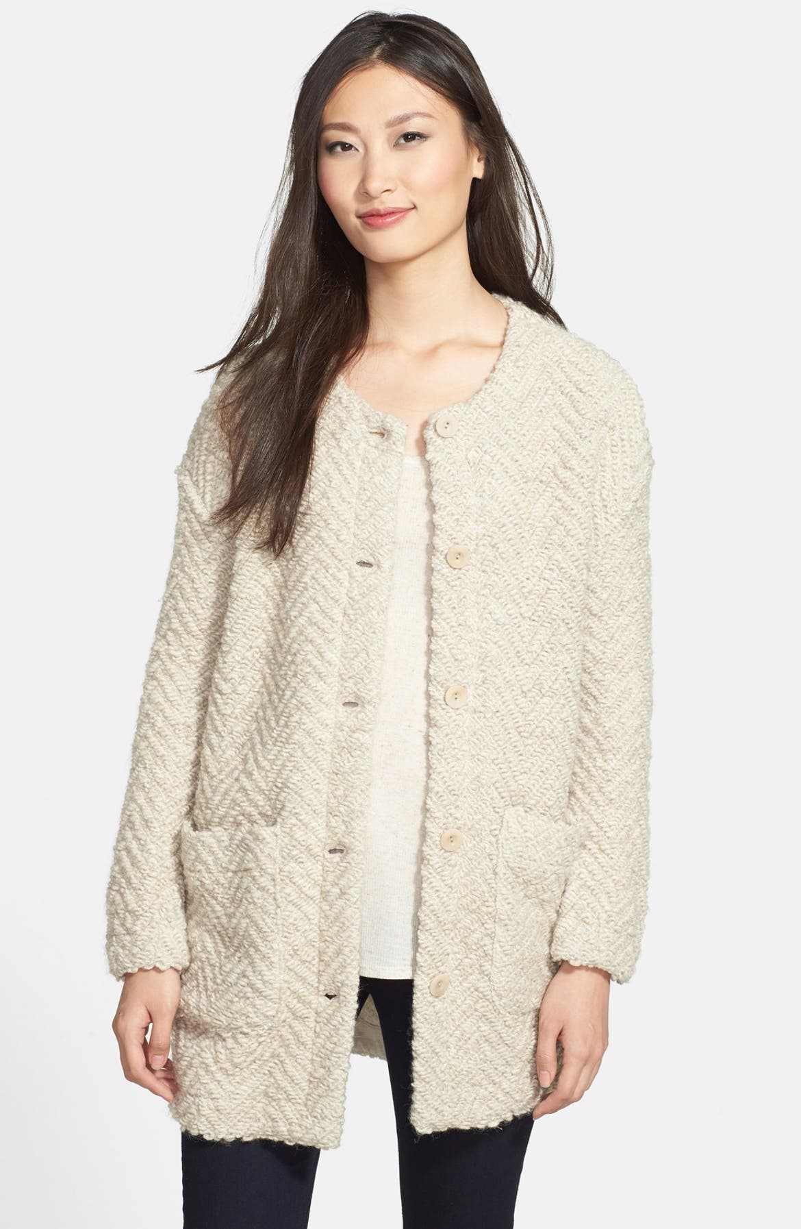 Eileen Fisher Wool Blend Sweater Jacket (Regular & Petite) | Nordstrom