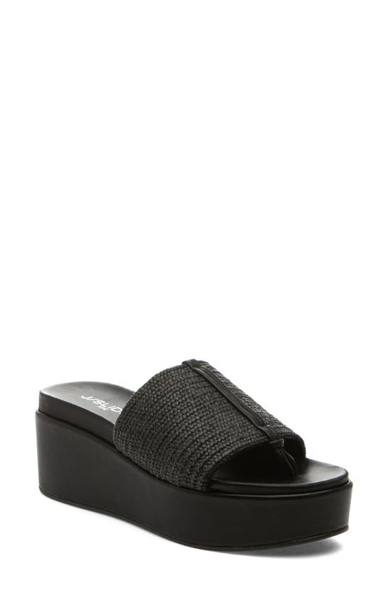 Shop J/slides Nyc Quo Woven Wedge Sandal In Black