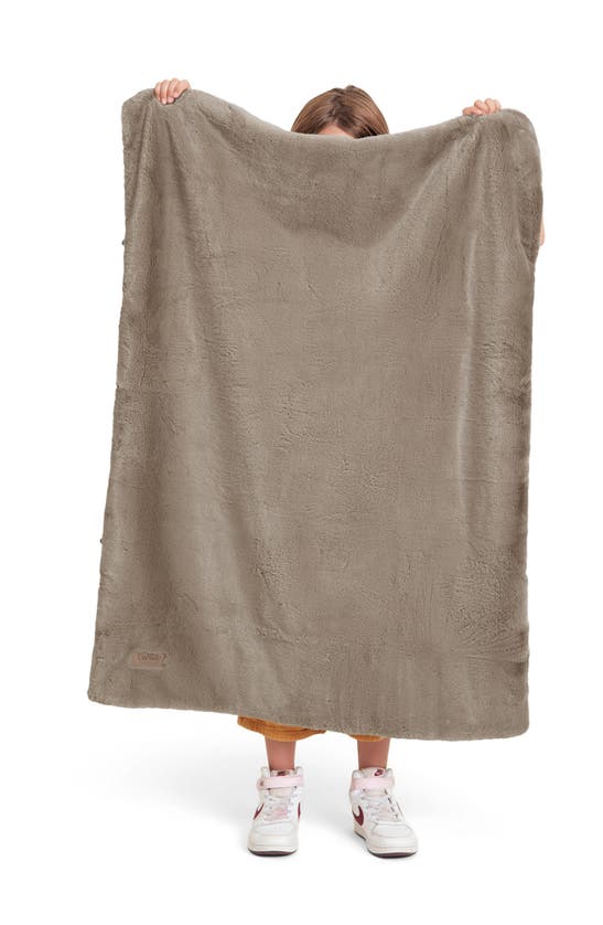 Unhide Lil' Marsh X-small Plush Blanket In Taupe Ducky