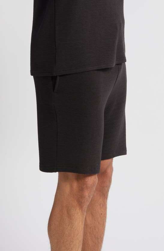 Shop Hugo Boss Boss Ribbed Pajama Shorts In Black