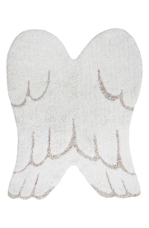 Lorena Canals Mini Wings Washable Cotton Blend Rug in Ivory Linen Pearl Grey at Nordstrom