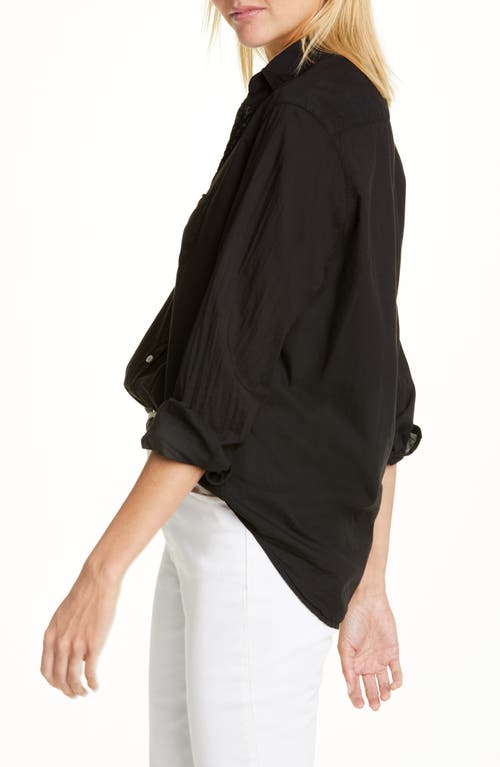 Shop Frank & Eileen Eileen Relaxed Button-up Shirt In Black Light Poplin