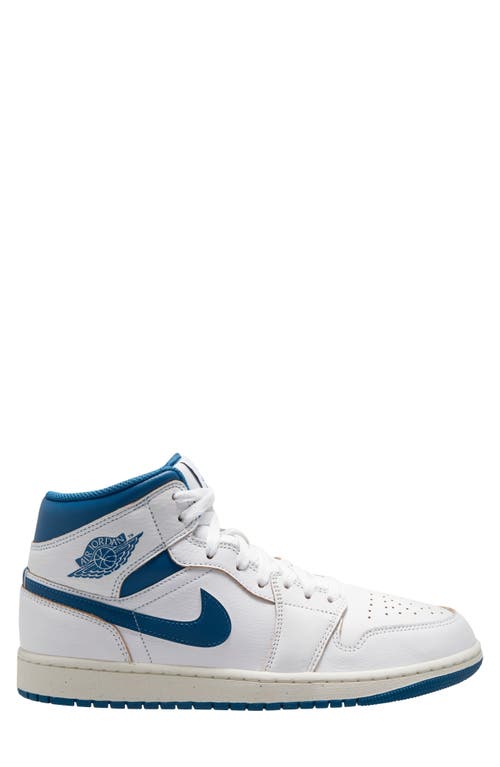 Jordan Air 1 Mid Se Sneaker In White/industrial Blue/sail