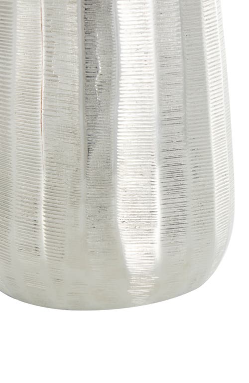 Vivian Lune Home Set Of 2 Tall Metal Vases In Silver