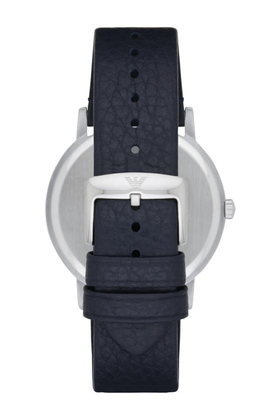 Emporio Armani Kappa 3-hand Quartz Leather Strap Watch, 41mm In Blue/ Blue