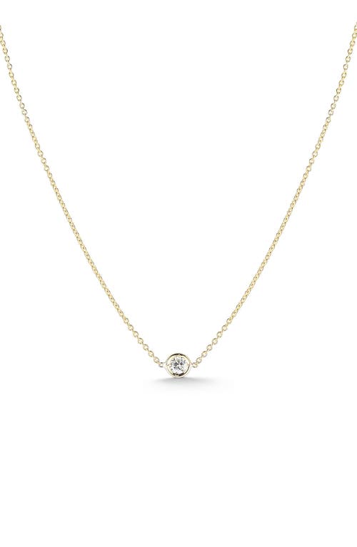 Roberto Coin Tiny Treasures Diamond Bezel Necklace in Yellow Gold at Nordstrom, Size 16