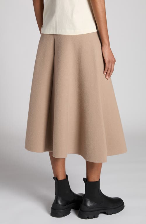 Moncler Wool Blend Midi Sweater Skirt In Pink Taupe