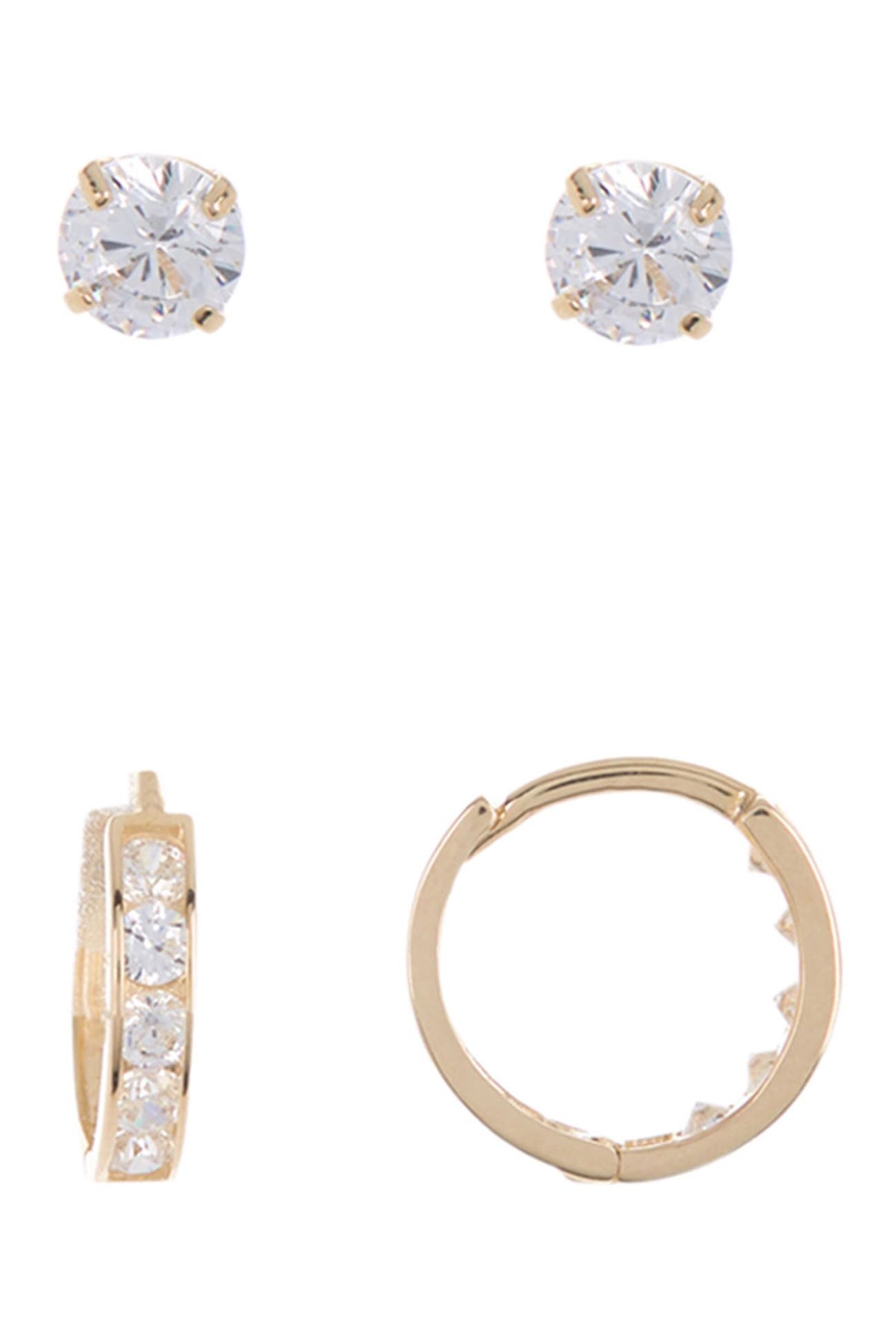 Candela 14K Gold Hoop & Stud Earrings Set Nordstrom Rack