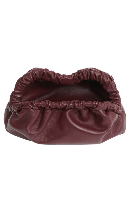 Shop Mansur Gavriel Mini Cloud Leather Clutch In Pomegranate