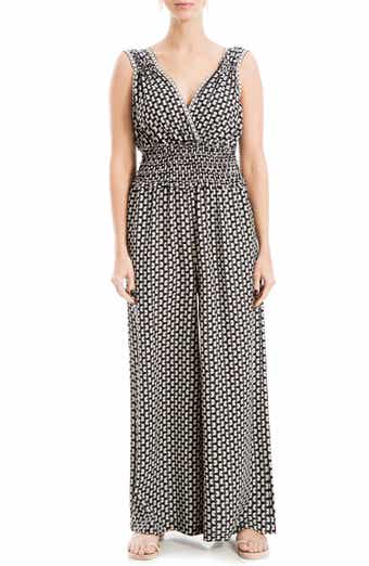 MAX STUDIO Ruffle Smocked Waist Long Sleeve Jumpsuit Nordstromrack