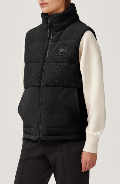 Shop Canada Goose Elora Mixed Media 650 Fill Power Down Vest In Black