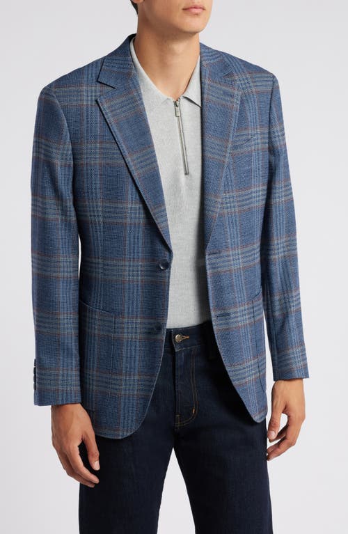 Shop Nordstrom Classico Plaid Stretch Sport Coat In Blue- Burgundy Plaid