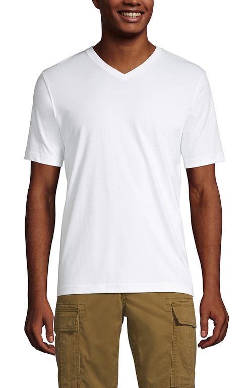 Shop Lands' End Super-t Short Sleeve V-neck T-shirt In White