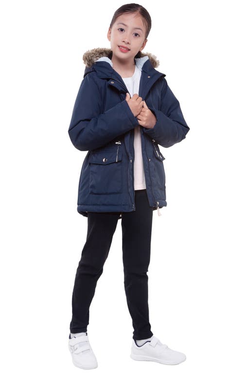 Shop Rokka&rolla Kids' Cozy Fleece-lined Parka In Navy