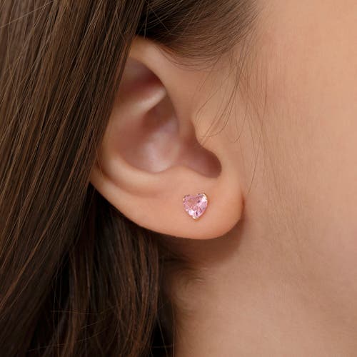 Shop In Season Jewelry 14k Birthstone Cubic Zirconia Heart Earrings In October