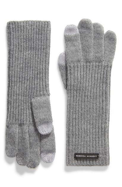 Click to view more detailed imagery on our partner's website Rebecca Minkoff Milano Knit Gloves In Heather Gray
