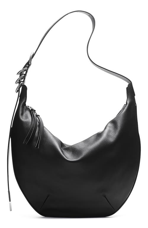 Spire Leather Hobo Bag in Black