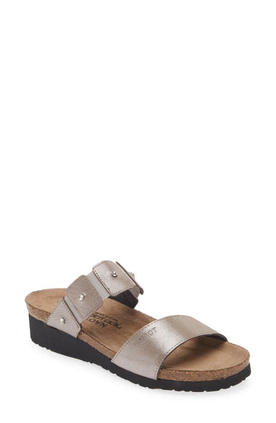 Shop Naot 'ashley' Sandal In Silver Threads Leather