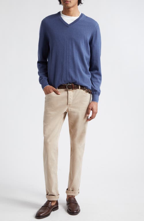 Shop Brunello Cucinelli Cashmere V-neck Sweater In Odissea/ciottolo