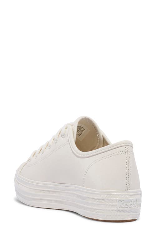 Shop Keds ® Triple Kick Platform Sneaker In White Leather