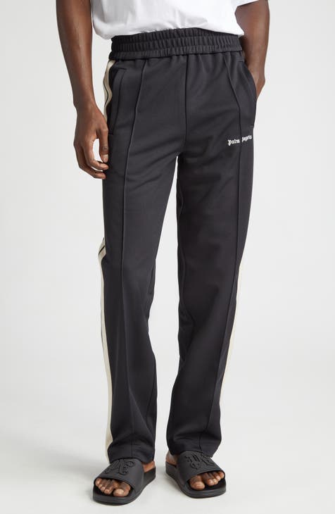 TEK GEAR MENS Black White Striped Athletic Pants Side Pockets Zip
