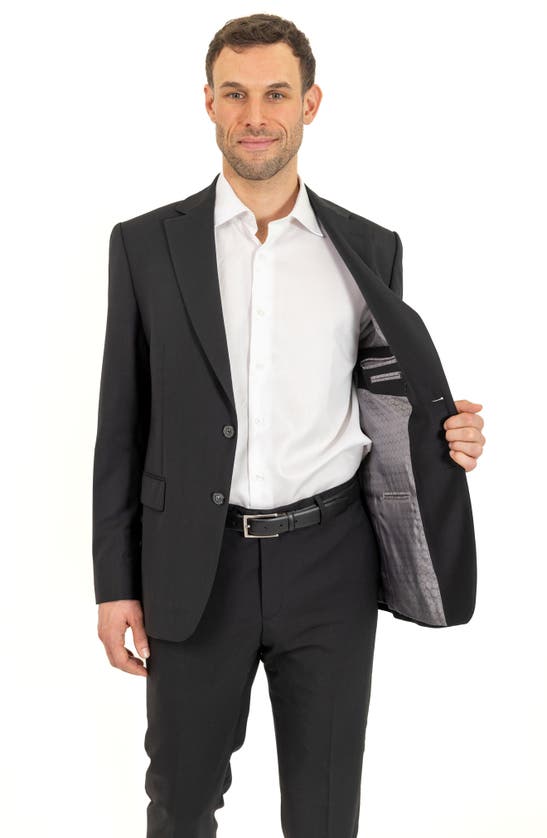 Shop Pinoporte Trim Fit Wool Suit In Black
