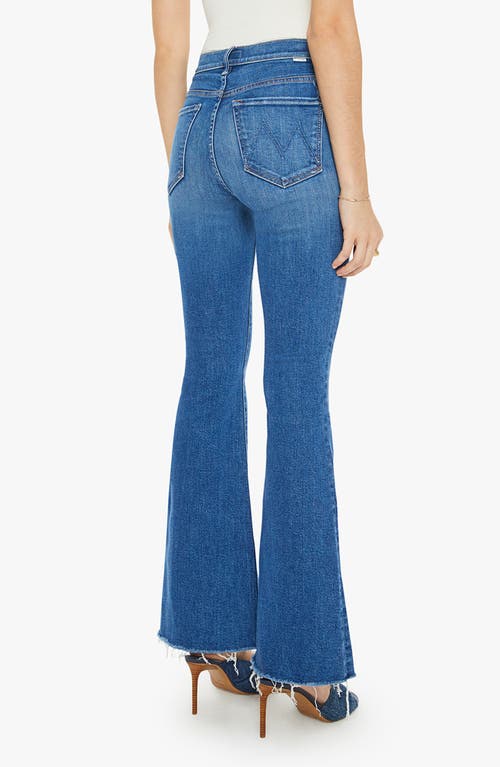 Shop Mother The Weekend Fray Hem Bootcut Jeans In Grasping At Straws