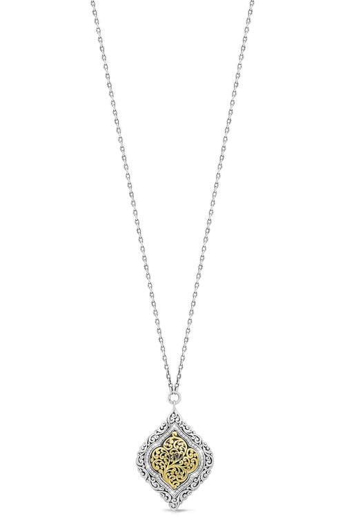 Shop Lois Hill 18k Gold & Sterling Silver Diamond Filigree Pendant Necklace In Gold/silver