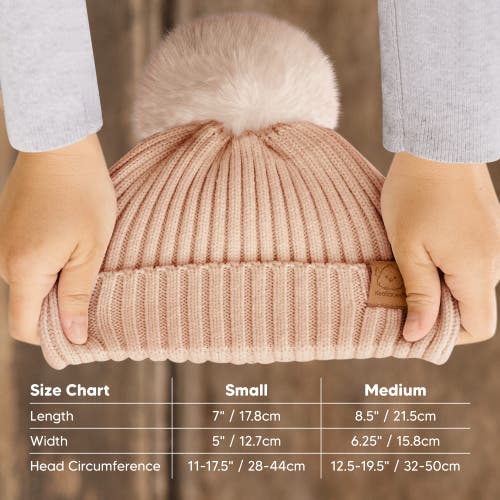 Keababies 2-pack Pom Knitted Beanie In Tea Rose