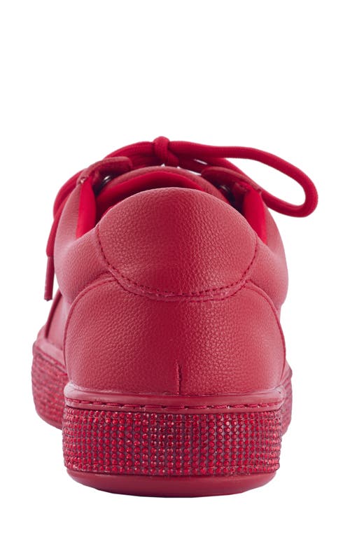 Lady Couture Legend Rhinestone Sneaker In Red