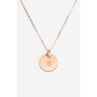 Nashelle 14K-Rose Gold Fill Initial Mini Disc Necklace