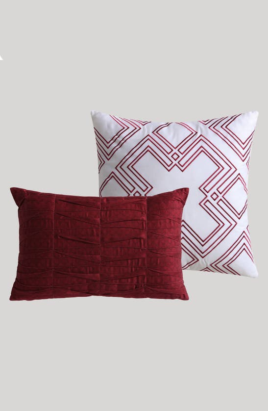 Shop Bebejan Magenta Floral Print 5-piece Reversible Comforter Set In Red