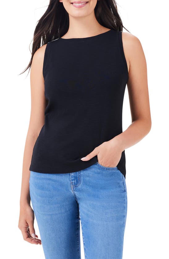 Shop Nzt By Nic+zoe Sleeveless Boat Neck Top In Black Onyx