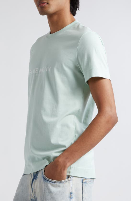 Shop Givenchy Slim Fit Logo T-shirt In Aqua Green
