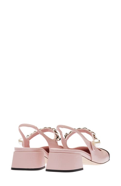 Shop Miu Miu Mary Jane Cap Toe Slingback Pump In Alabastro/nero