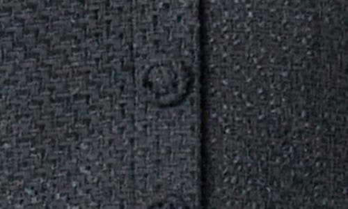 Endless Rose Long Sleeve Tweed Crop Top In Black