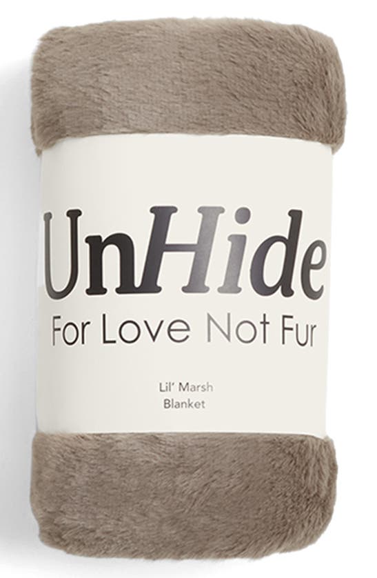 Unhide Lil' Marsh X-small Plush Blanket In Taupe Ducky