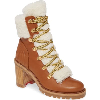 Christian Louboutin Yetita Genuine Shearling Bootie, Brown