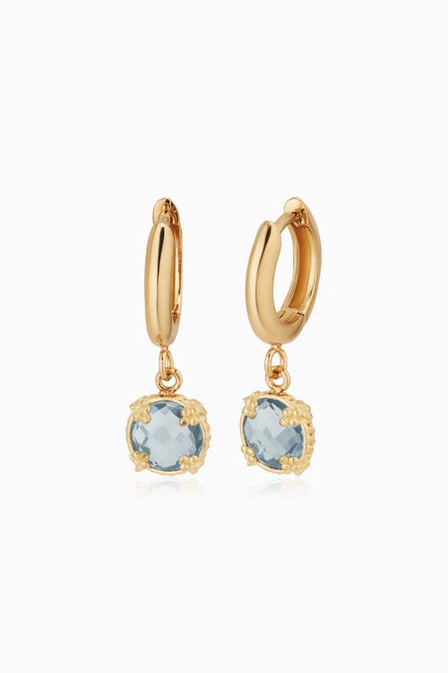 Oradina 14k Gold Antica Drop Earrings In Yellow Gold - Blue Topaz