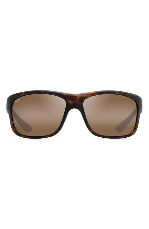 Maui Jim Southern Cross Polarized Square Wrap Sunglasses, 63mm In Tortoise/hcl Bronze Gradient