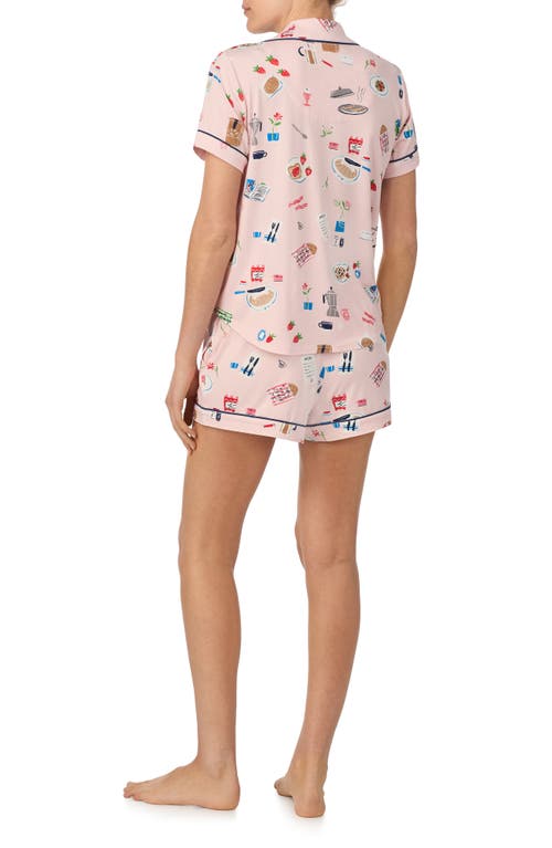 Shop Kate Spade New York Print Short Pajamas In Pink Print