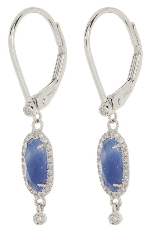 Shop Meira T Diamond & Blue Sapphire Drop Earrings In White Gold/blue