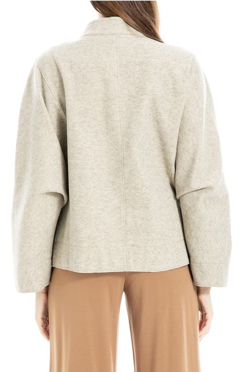 Max Studio Brushed Knit Bomber Jacket In Ht Oatmeal