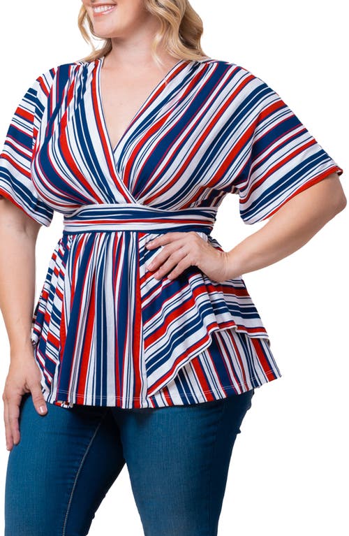 Kiyonna Boulevard Stripe Knit Top Liberty Stripes at Nordstrom,