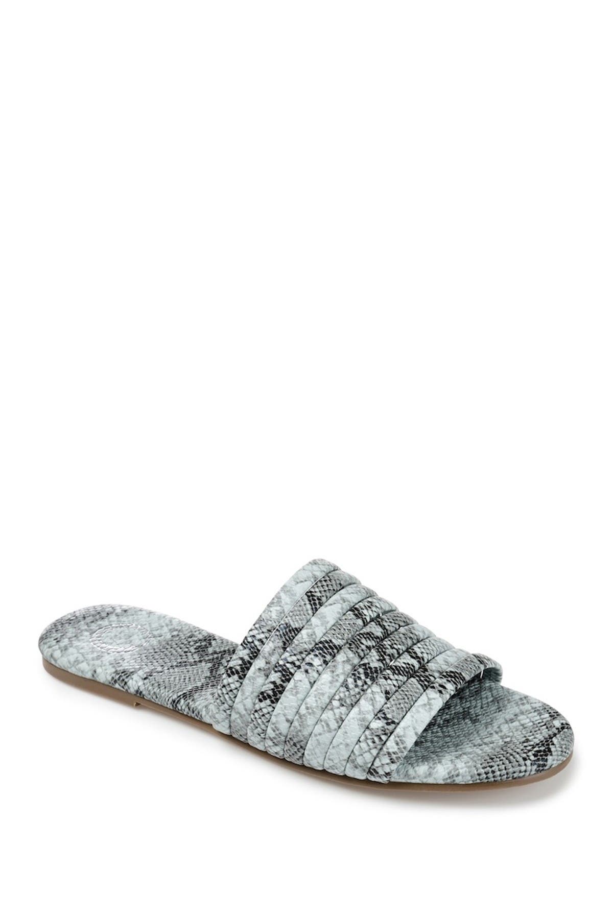 Journee Collection Journee Marisol Snake Print Slide Sandal In Mint