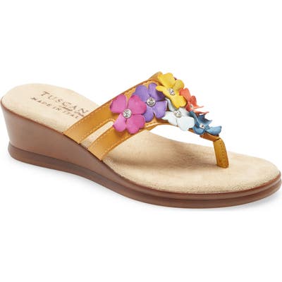 Tuscany Allegro Wedge Flip Flop- Brown
